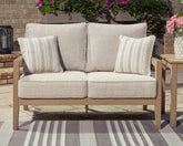 J&M Furniture - Ashley Furniture - Hallow Creek Outdoor Loveseat with Cushion - Loveseat w/Cushion - P560-835